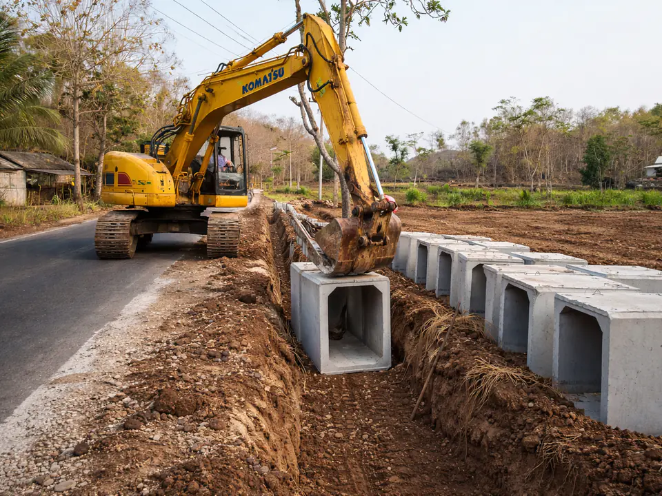 Pemasangan box culvert precast dengan tulangan wiremesh custom